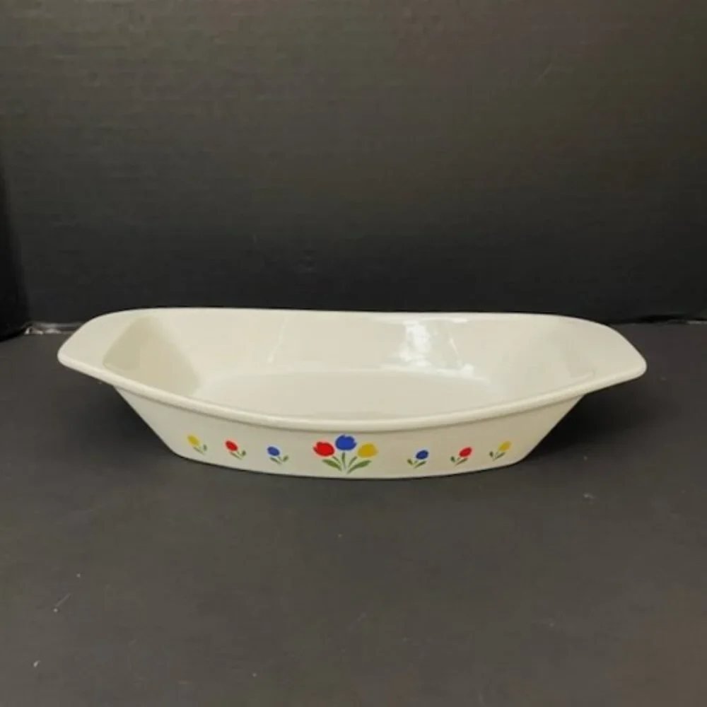 Vintage Tulip‎ Tyme Stoneware Collection 12” Oval Casserole Dish Made in Japan